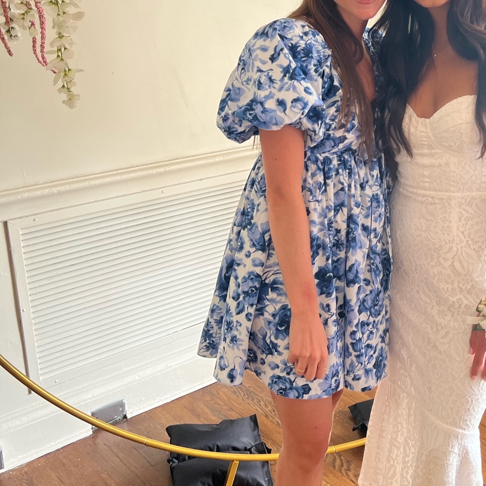 Abercrombie XSP blue floral mini dress